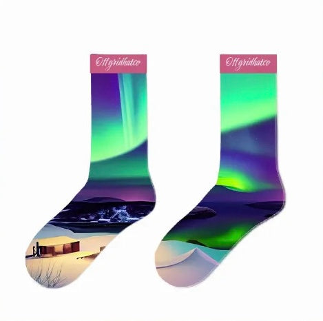Aurora Boreales Socks – Cozy, Breathable Hiking Socks Inspired by the Northern Lights