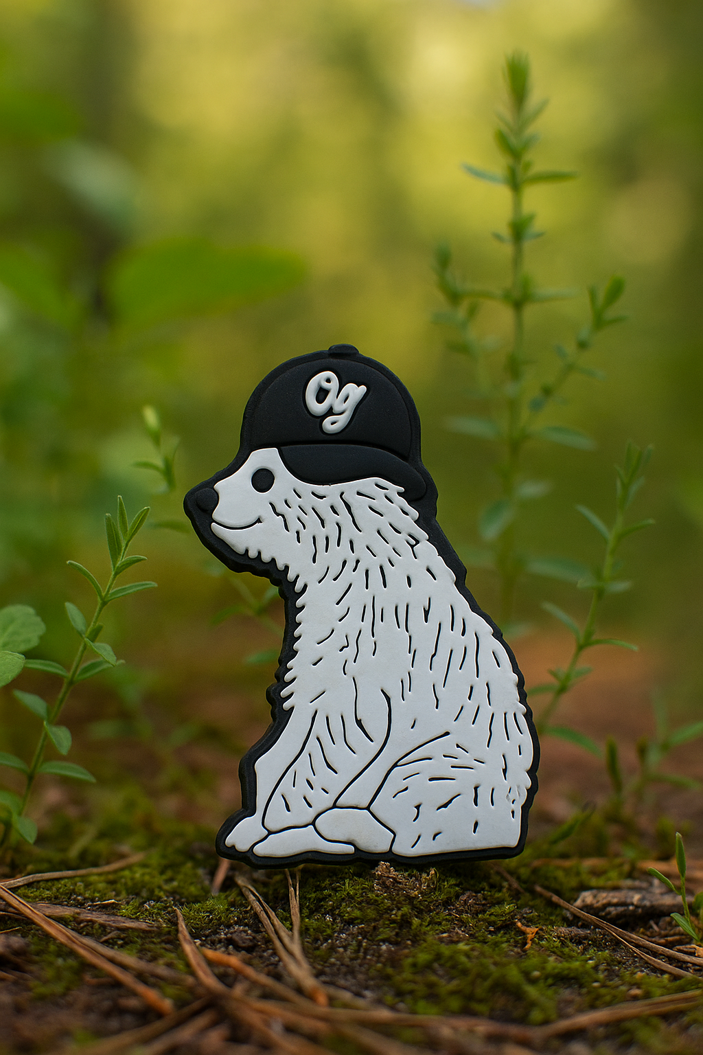 OG cap on a white bear charm