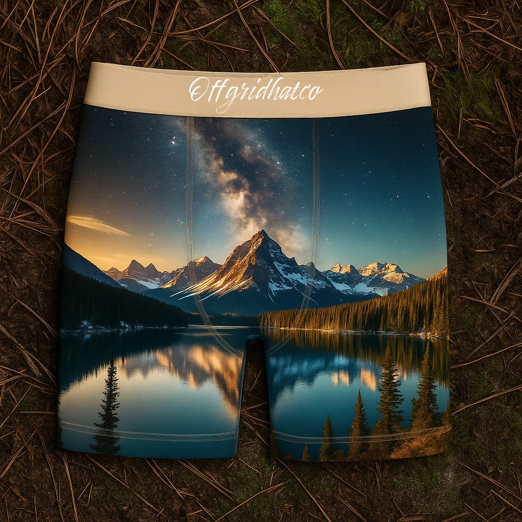 Shasta Basin Milky Way Men's Underwear – Soft, Breathable Boxer Briefs with Galaxy Print