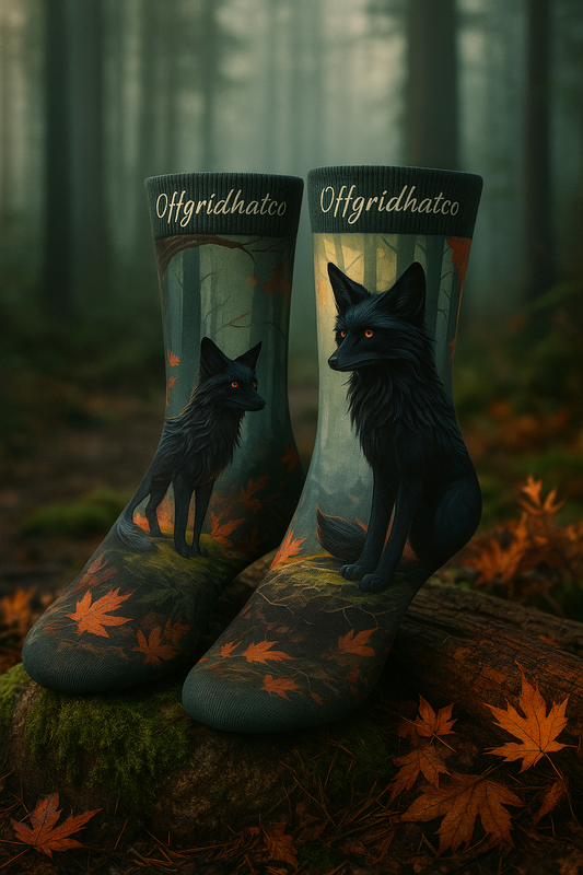 Halloween Black Fox Socks – Spooky-Cute Animal Socks for Fall