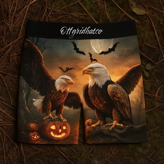 Halloween Bald Eagle Underwear – Spooky Eagle Boxer Briefs for Men | Funny Fall Gift Idea